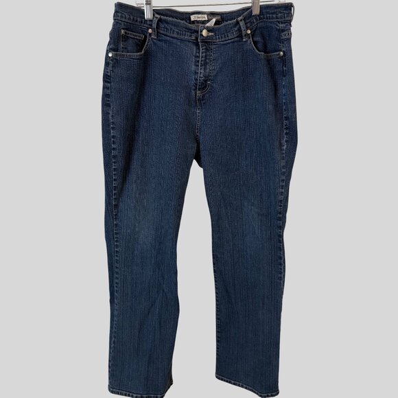 St John's Bay Size 18 Womens Distressed Hem Y2K Spandex Straight Boot Cut Denim - Picture 3 of 10